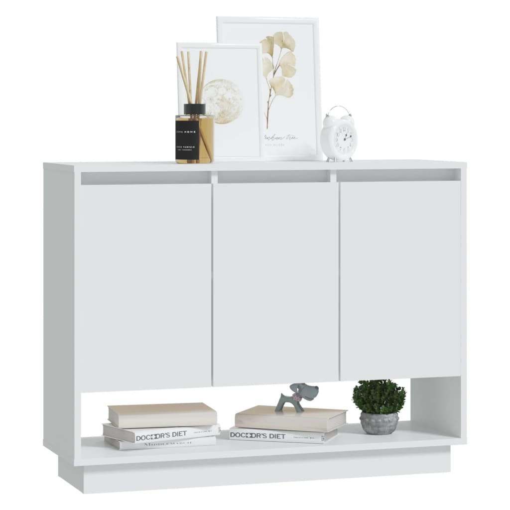 Sideboard White 97 X 31 X 75 Cm Engineered Wood