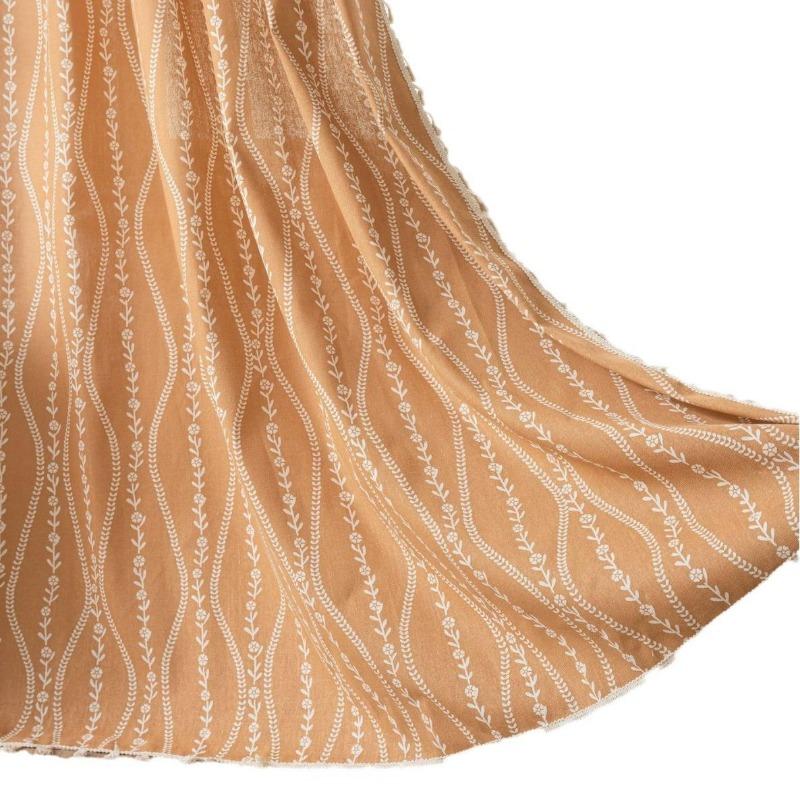 Pruhované Květinové Boho Závěsy do Ložnice Obývacího Pokoje, Bohémské Vintage Střapce Okenní Dekorace Závěs pro Domácí Dekorace Kapsa na Tyč, 1ks