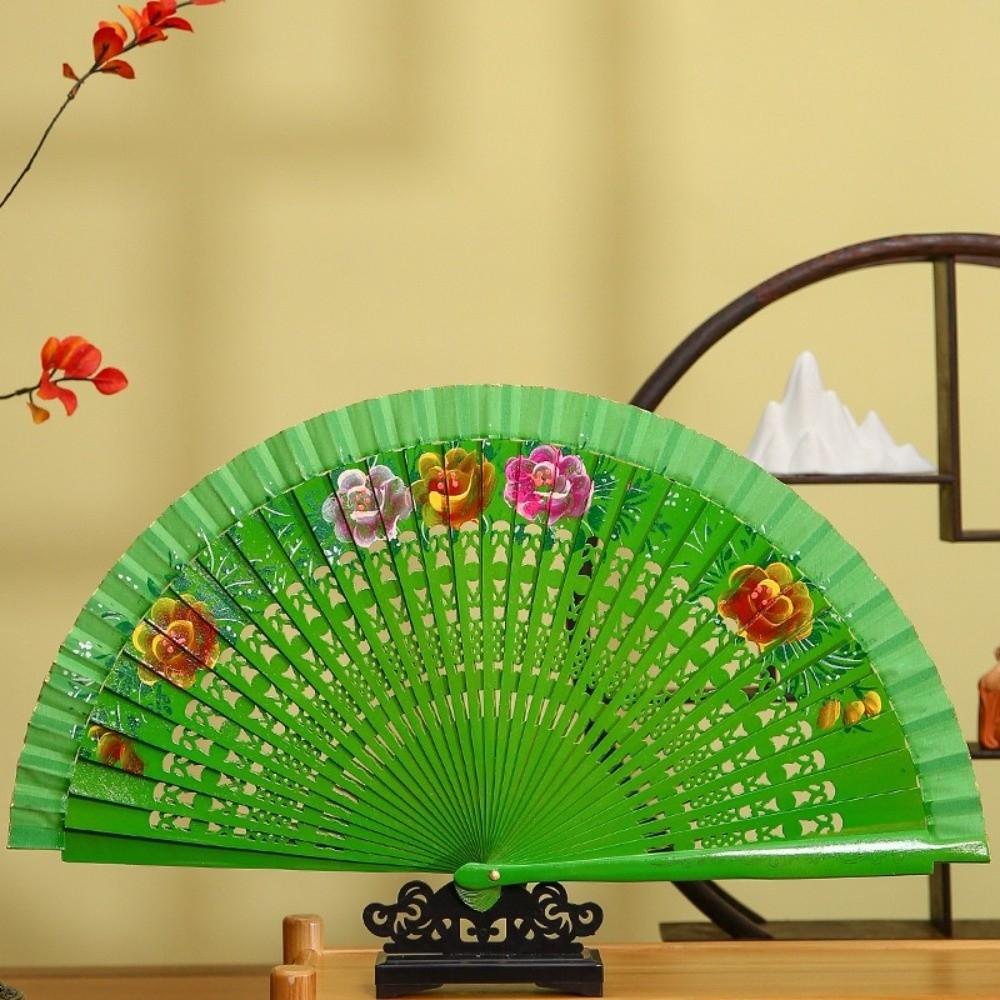 Hand Fan Antique Spanish Wooden Fan Traditional Classic Hand-painted Fan Colorful Decorative Folding Fan Photography Prop