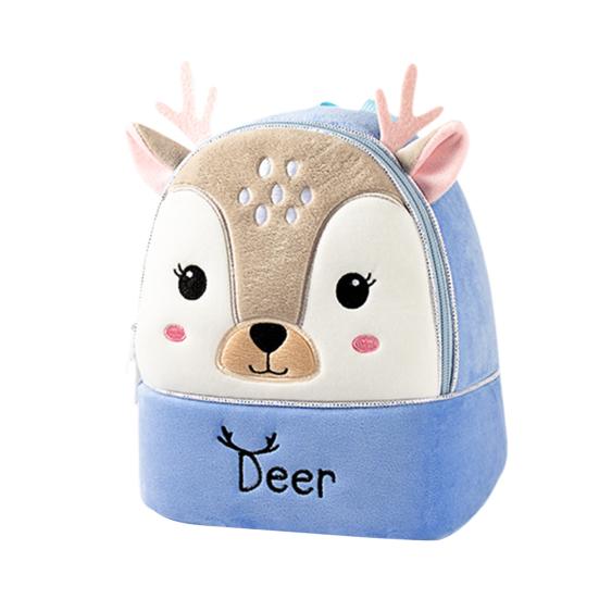Zaino Peluche per Bambini Animale Carino Borsa da Scuola Zaino per Bambini con Tasca Frontale con Zip per Bambini e Bambine Pre-scolari Studenti Elementari
