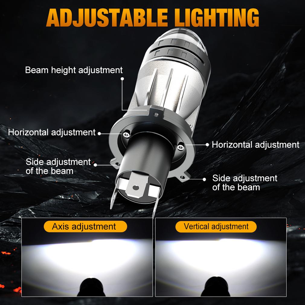 2 ks H4 LED žárovky do světlometů s duální projektorovou čočkou 40000LM 100W CANBUS Turbo Auto Lampa H4 Led Motocyklový Dálkový Potkávací Světlomet 12V 24V 6500K LHD RHD
