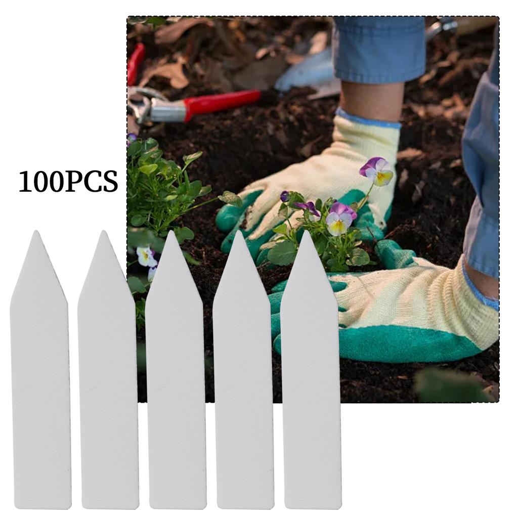 100pcs Plant Label White Waterproof, Plastic Nursery Garden Labels Gardening Plant Tag Garden Decoration Ornaments Wholesale