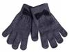 Children' Five-finger Gloves with Bow, Knitted YO! Graphite Ł016B
