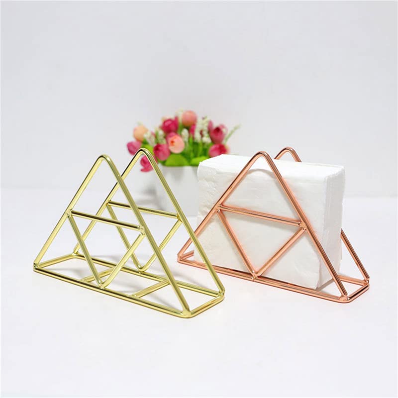 AUGEN Napkin Holder Paper Towel Holder Stand Hollow Out Triangle Storage Rack Tissue Box Container Napkin Holder Desktop Decor for Bathroom Home
