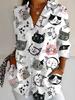 Women 2026 Long Sleeve Shirt Fashion Christmas Party Printing Blouse Elegant Graphic Casual Daily Wear Spring Autumn Blouse Tops