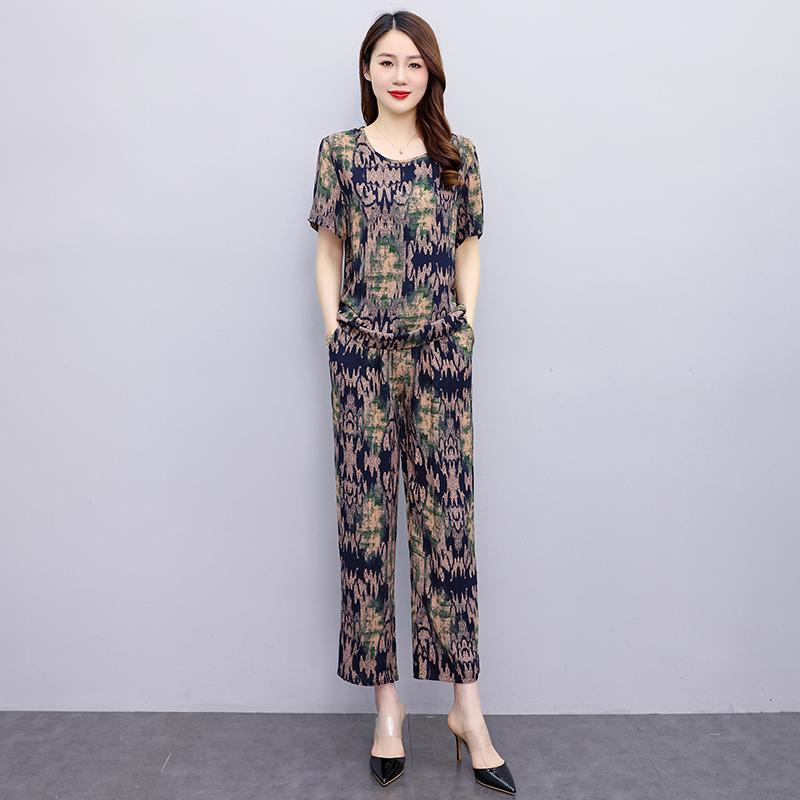 Summer Two Piece Sets for Women Tops and Wide Leg Pants Sets Casual Women Blouses