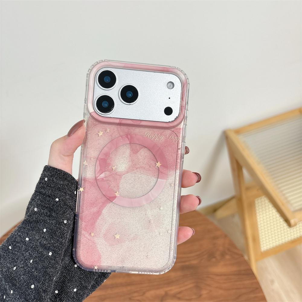 Custodia Trasparente Glitterata Magnetica per Telefono per iPhone 17 16 15 14 13 Pro Max Per Ricarica Wireless Magsafe Cover Morbida Antiurto