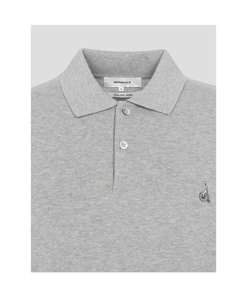 Binpolmen [Essential] Italian Cotton Collared Neck Knit Gray