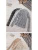 Four Seasons Lace Mesh Semi-High Neck See-Through Long Sleeve Korean-Style Blouse