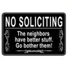 Aluminum No Soliciting Sign Funny Door Decor Novelty Gift