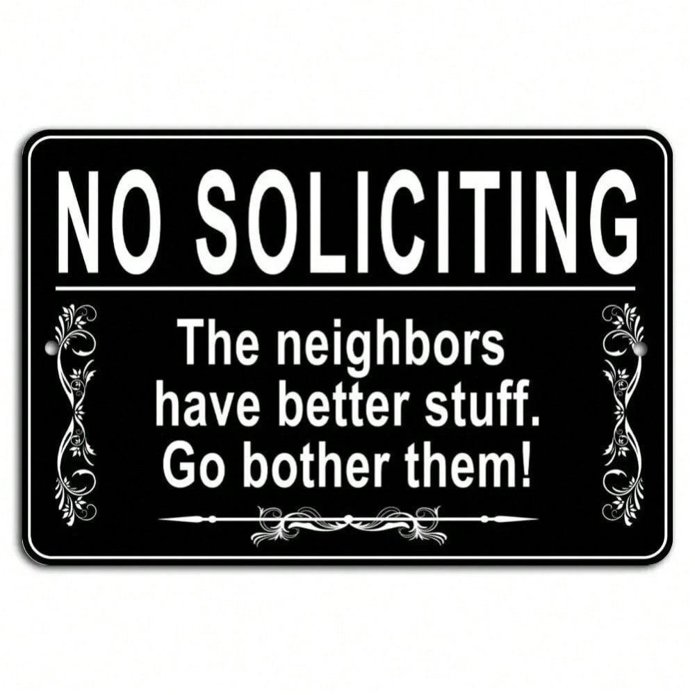 Aluminum No Soliciting Sign Funny Door Decor Novelty Gift