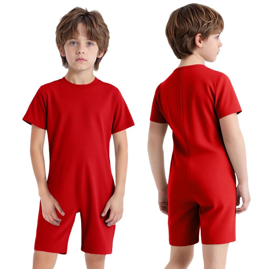 Adaptive Kleidung für Kinder mit besonderen Bedürfnissen Mädchen Jungen Anti-Auszieh-Strampler Kurzarm Reißverschluss hinten Jumpsuit