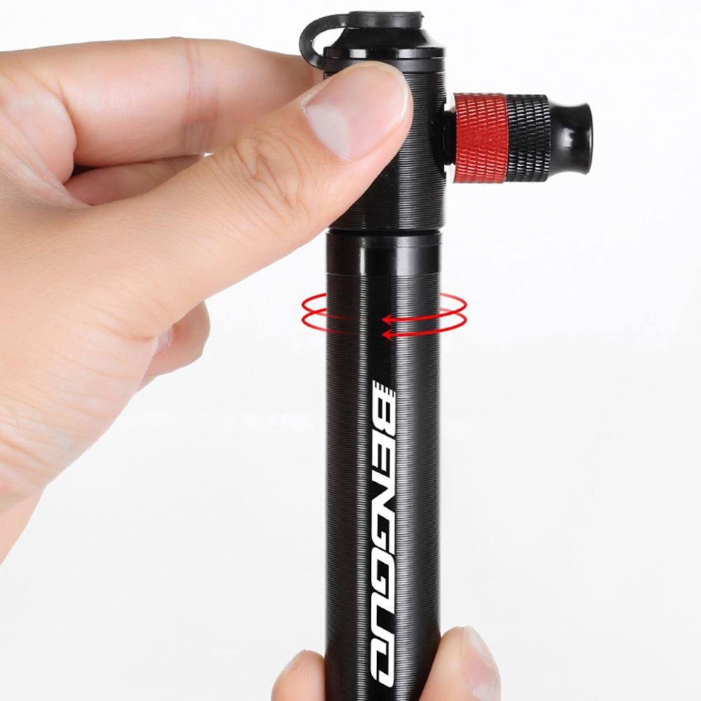 BENGGUO BG-1634 משאבת אופניים ניידת מנפח גלגלי אופניים משאבת יד לחץ גבוה 110PSI (אין מיכל גז CO2), שחור