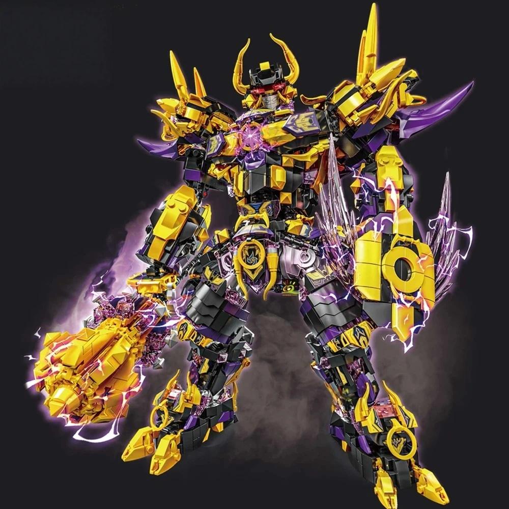 SunWukong Warrior Mech Building Set - Chinoiserie Action Figure Brick Model, Collectible Display Toy for Adults & Fans