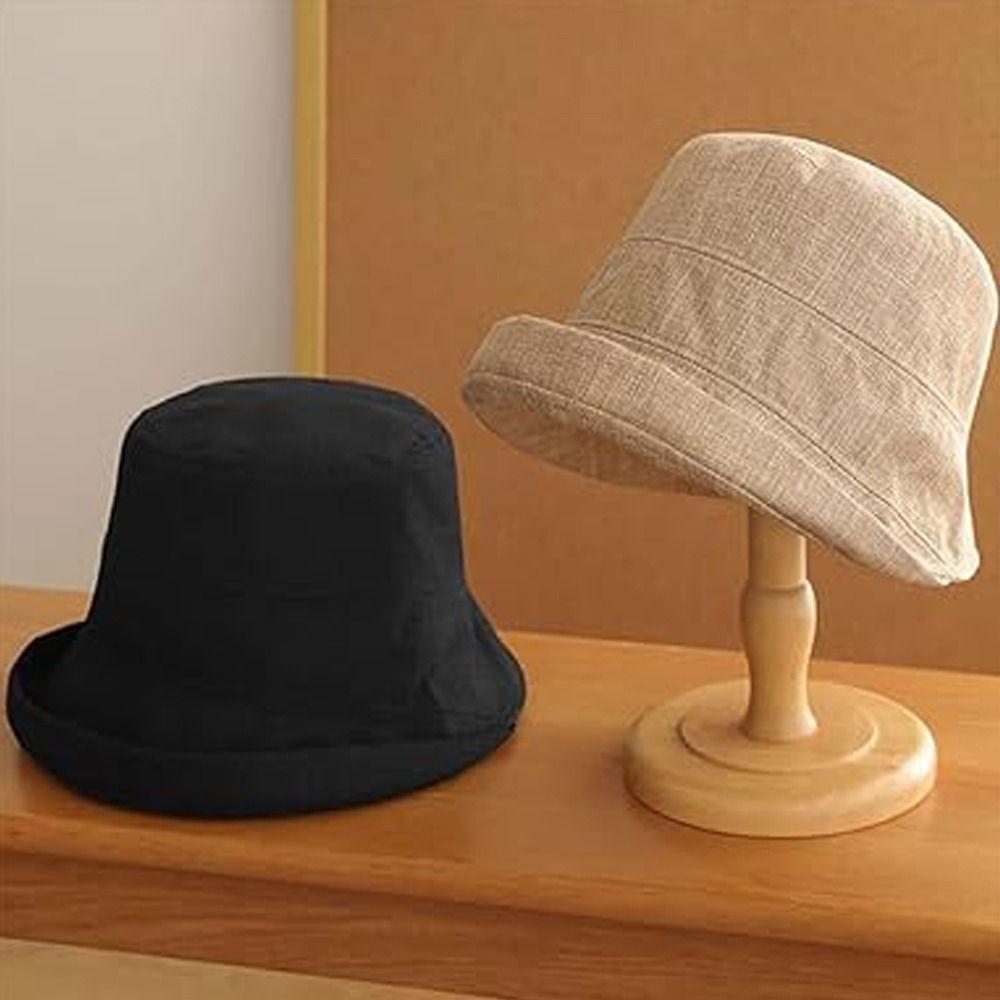 Roll Rim Fisherman Hat Linen Fedora Hat Casual Sunshade Hat  Outdoor Sports