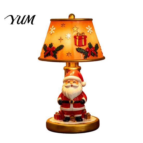 Living Room Ornaments Christmas Lighted Table Lamp, Santa Claus Reindeer Small Holiday Keepsakes Desktop Ornament for Bedroom Indoor Home Decor
