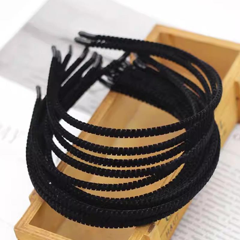 

5/10pcs Fashion Velvet Hair Band for Men Women Black Wavy Hair Head Hoop Band Sports Headband Hairband Hair Accessories Gifts 5pcs чёрный