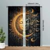 Set Of 2 Sun Moon Splicing Print Curtains Suitable Bedroom Living Room Kitchen Decoration Home Window Decor Curtain Polyester Perfect For Area