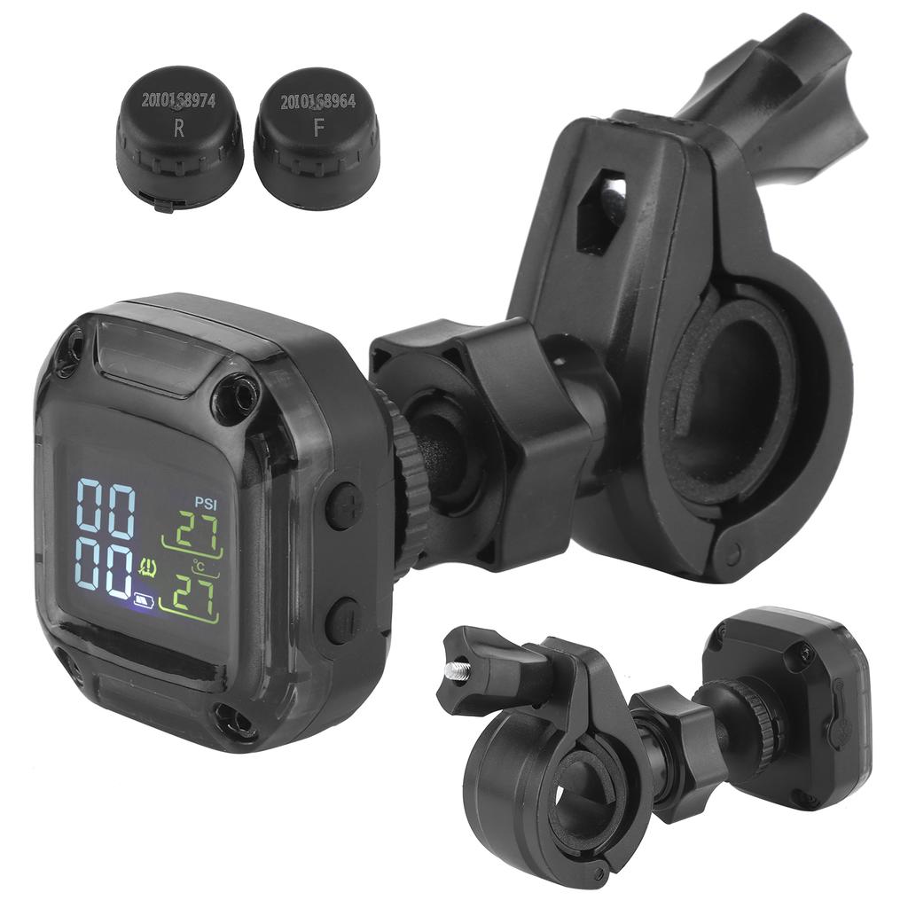 Wireless Motorcycle TPMS Real Time Tire Pressure Monitoring System High Accuracy with 2 Sensors