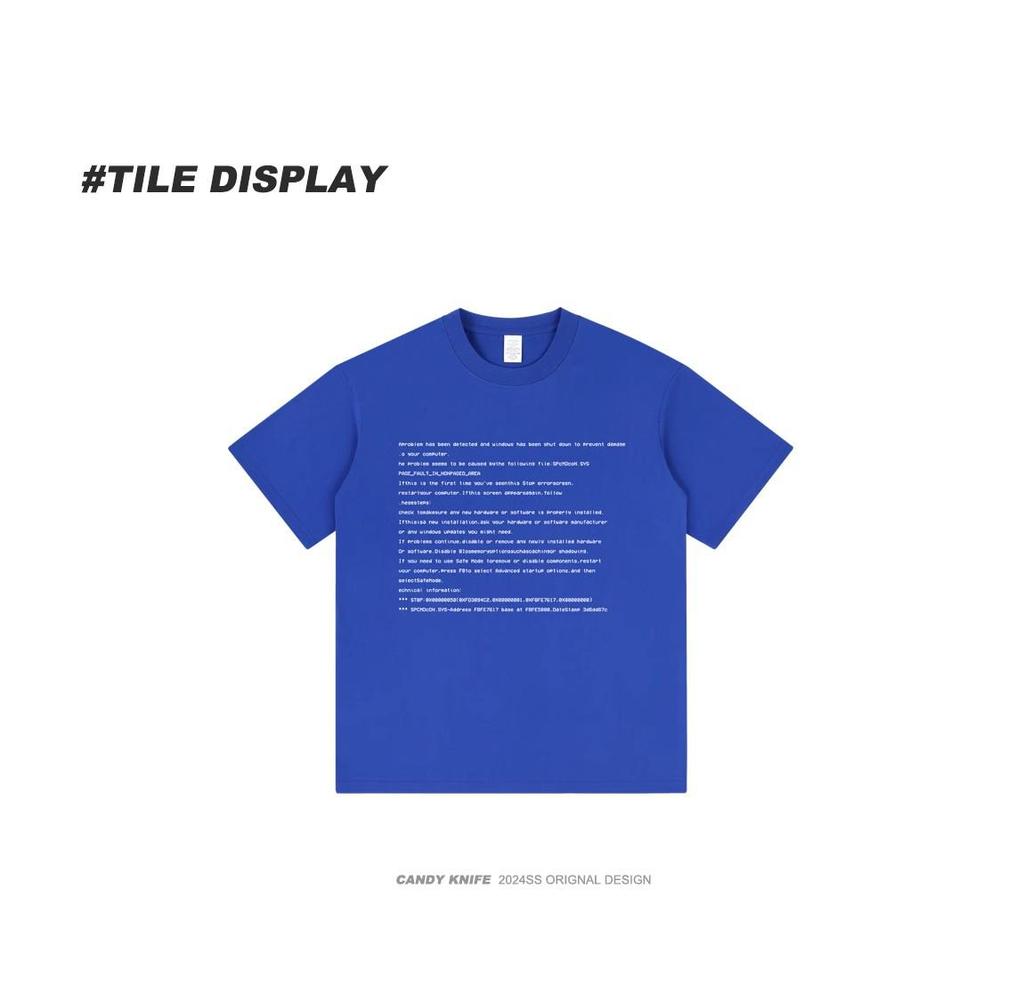 Trendy Unisex Letter Print Short Sleeve Cotton T-Shirt for Students and Couples