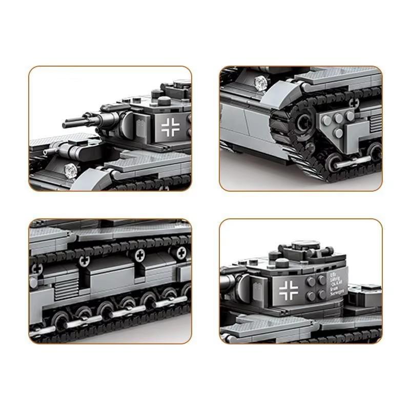 Non-Toxic 673Pcs Military German Nbfz Building Blocks World War Ii Heavy Tank Kit Model Panther Kids Toys Ww2 Bricks Gift Educational 4515
