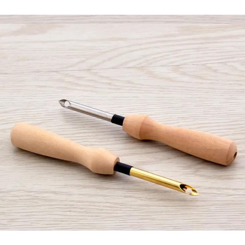 Sada vpichovacích jehel s dřevěnou rukojetí, vyšívací vpichovací jehla, tkací nástroje, kreativní vzor, ruční práce, DIY šicí nástroj