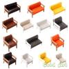 1/12 Dollhouse Miniature Furniture Leather Sofa Single/Double Chair Model Doll Home Living Room Decor Accessor Children Toy Gift