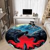 1PC Werewolf Moonlit Office Round Area Rug,  Mat Suitable ForOffice, Under Office Chairs Bedroom Living Room Home Decor, Room Deco