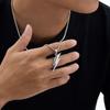 Waterproof Lightning Necklace for Men Boys,Punk Stainless Steel Lightning Pendant,Birthday Gift for Son Brother BBF