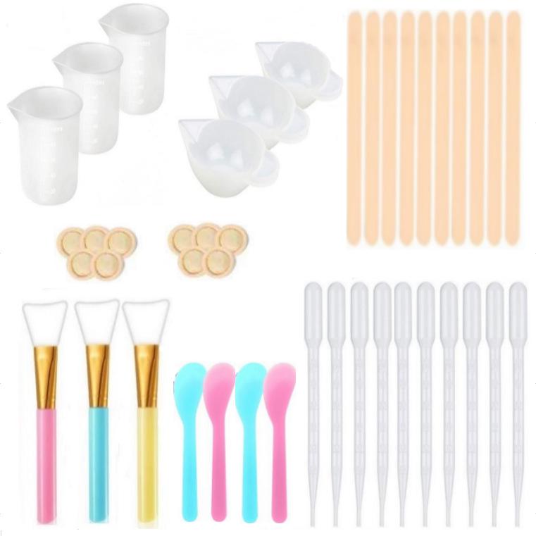 

Набор инструментов для смешивания эпоксидной смолы: Силиконовый коврик, Мерный стакан, Палочка для перемешивания