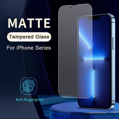 Mattierter Displayschutz aus gehärtetem Glas für iPhone 16 15 14 13 12 11 Pro XS Max Mini XR X 6 S 7 8 Plus SE 2020
