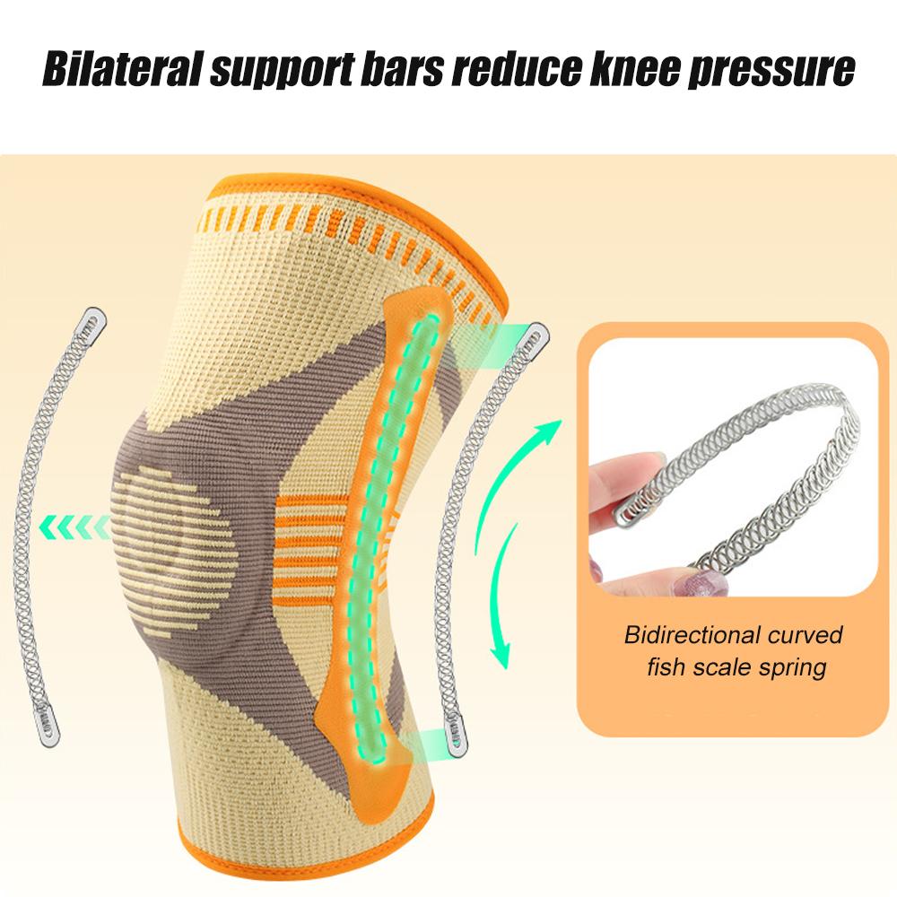 1pcs Professional Knee Brace with Patella Pad & Side Stabilizers, High-Elastic Compression Knee Sleeve for Fast Pain Relief