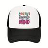 Positive Thoughts Positive Mind Mesh Trucker Cap Breathable Baseball Hat Casual Outdoor Adult Headwear Unisex