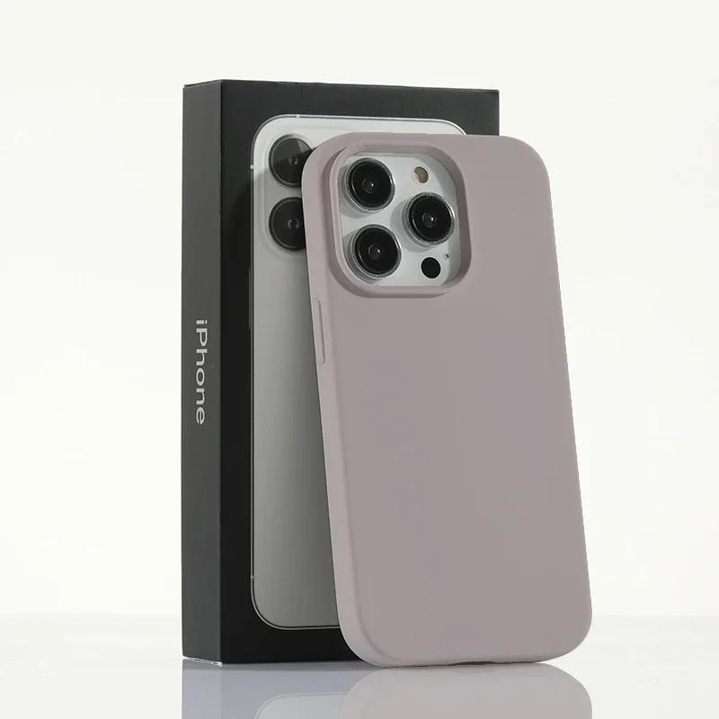 Luxury Liquid Silicone Case for Apple iPhone 15 Pro Max Candy Color Full Protective Cover for iPhone 14 13 12 11 ProMax 15 Plus