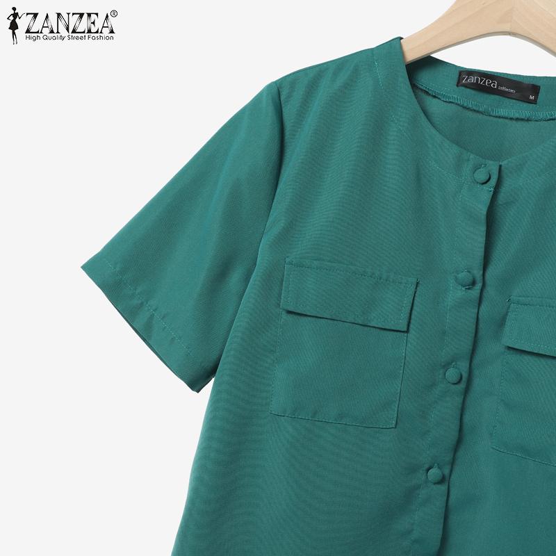 ZANZEA Women Short Sleeve Blouse and Long Skirts Summer Two Piece Suit Sets