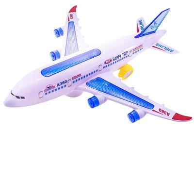 Electronic Airplane Toy with Music Autopilot Flash Sound Aircraft Automatic Rotation Plane Educational Toy Gift for Children
