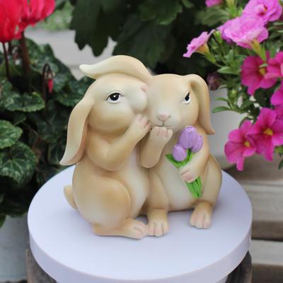 1pc Whispering Rabbit, Easter Decoration Rabbit Ornament, Secret Keeping Rabbit, Handmade Resin Crafts