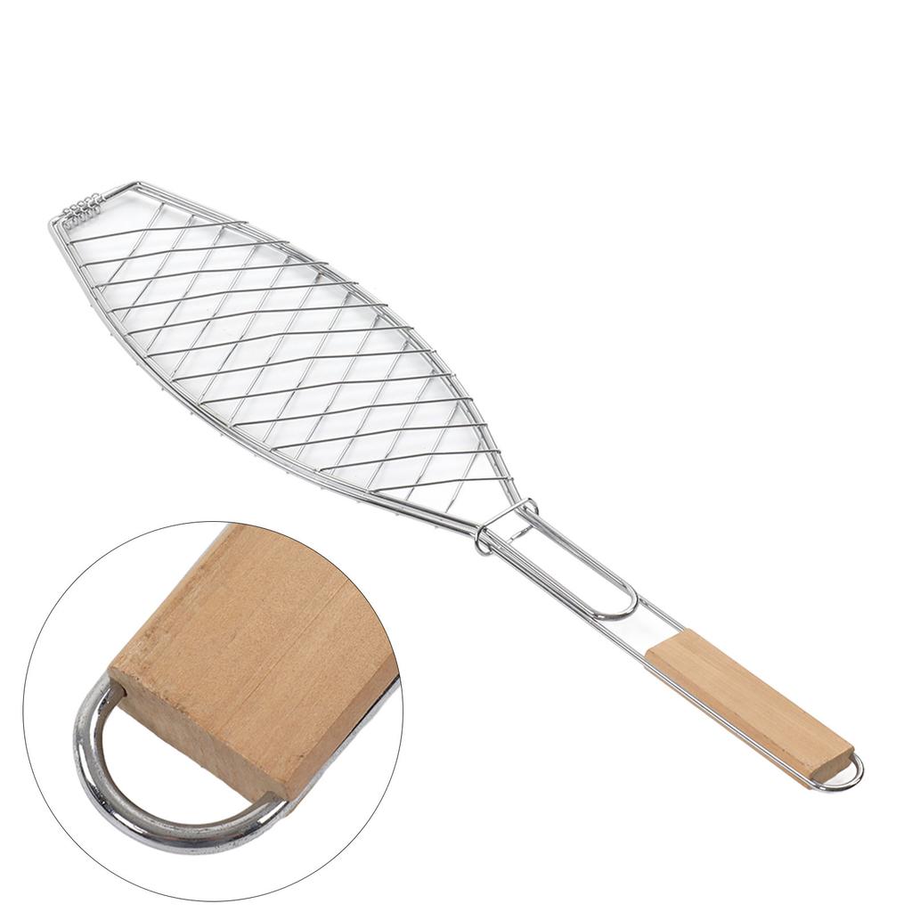 Stainless Steel Fish Grill Basket Compact Easy To Store Grilling Basket with Handle for Outdoor