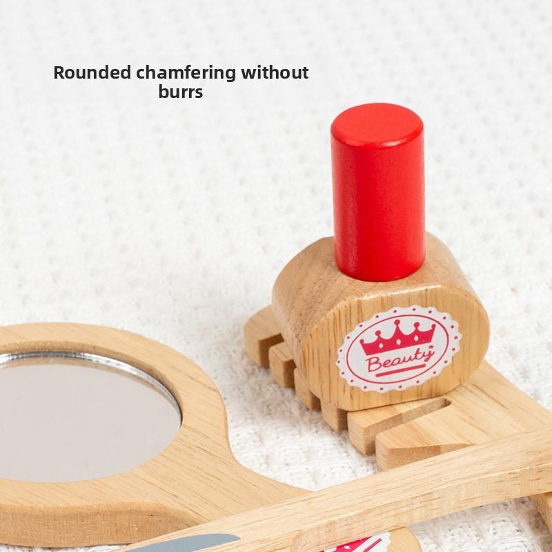 Pretend Children Play Makeup Bag Set Wooden Toys Imaginative Role Gift Play