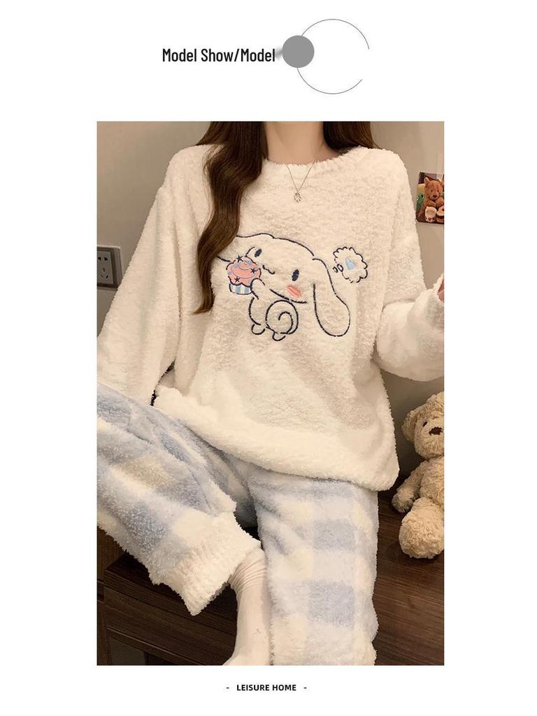 Dámská útulná fleecová zimní pyžamová souprava - Měkká, silná a hřejivá