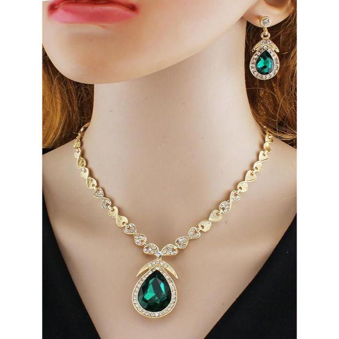 Brand: Shining Diva Fashion Shining Diva Fashion Latest Stylish Design Fancy Crystal Necklace Jewellery Set