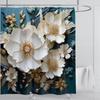 3D Print Chinese Style Luxury Diamond Flower Shower Curtain Polyester Fabric Bath Curtains High Quality With Hooks Bathroom Mat