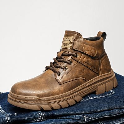 Men's High-top Leather Shoes Ankle Boots Outdoor Shoes