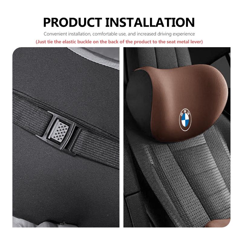 WCHT7 For BMW Car Lumbar Back Support Headrest Neck Pillow Car Seat Cushion X3 X5 M5 M3 E46 E90 E60 F10 E39 F30 E36 G30 E87 E70