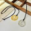 Fashionable Autumn Winter Spirals Pattern Necklace Metal Pendant Sweater Chain Fashion Accessory for Everyday Wear