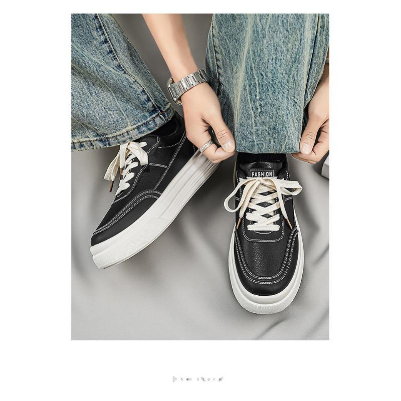 Men S Korean Style Casual White Sneakers For Students Breathable Sports Shoes