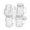 6pcs Clear Glass Mason Jars With Handle Lid Glass Storage Bottles Jar For Beverage Juice Drink Dessert Jam Airtight Sealing