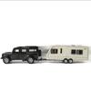 Simulation 1/32 Scale Land Rover Trailer RV Car Model Pullback Sound Light Caravans Model Diecast Toy Vehicle Children Boy Toy