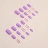 24Pcs Cute Nails Gel Flat Fake Nails Purple-Color Head Press-On Wearable FALSE Nails Full Cover