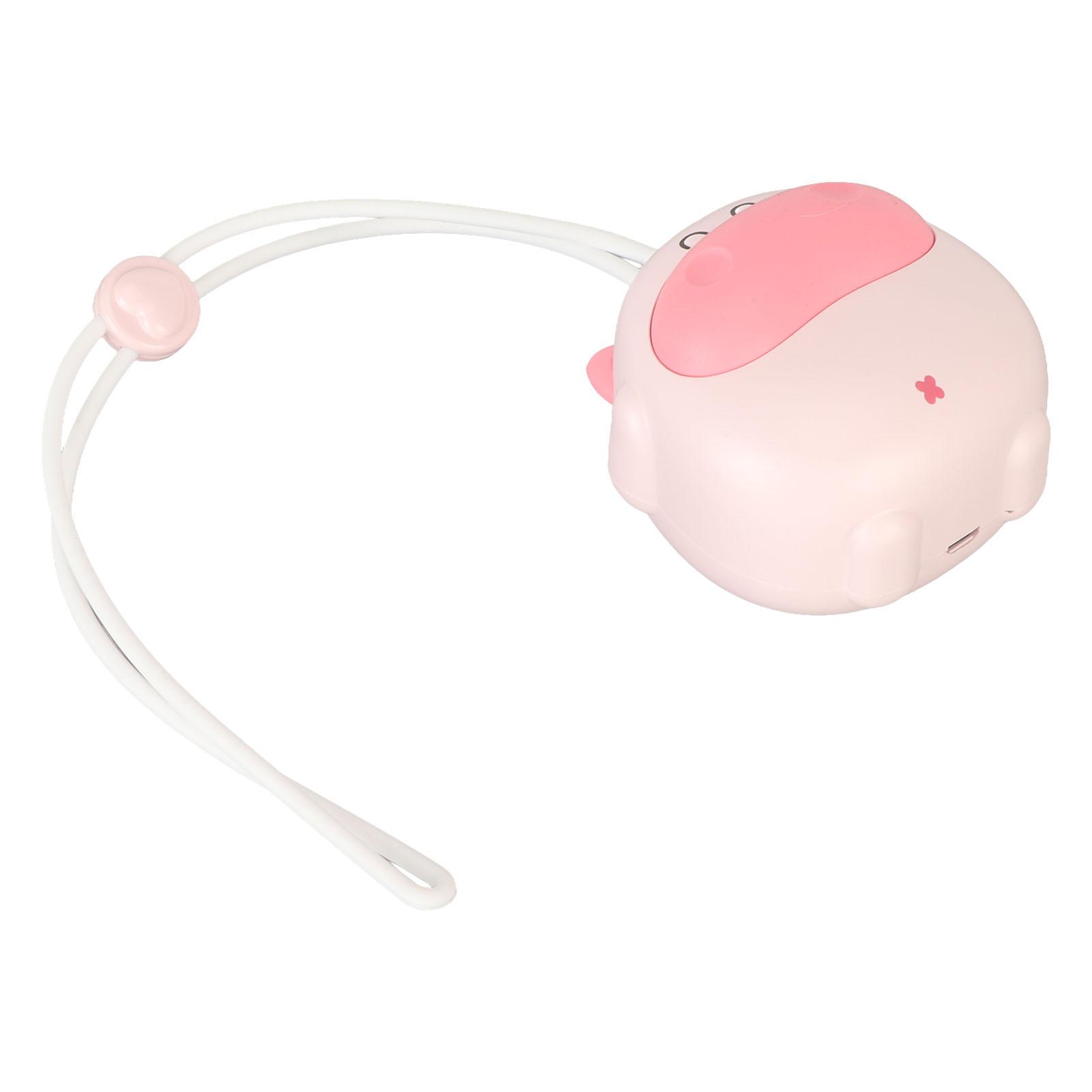 

Mini Hanging Neck Fan USB Rechargeable 3 Speeds Bladeless Hands Free Cartoon Portable Small Fan with Adjustable Lanyard розовый